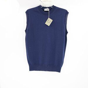 NWT John Smedley Sweater Vest mens small Jumper Slipover Merino Wool crew neck